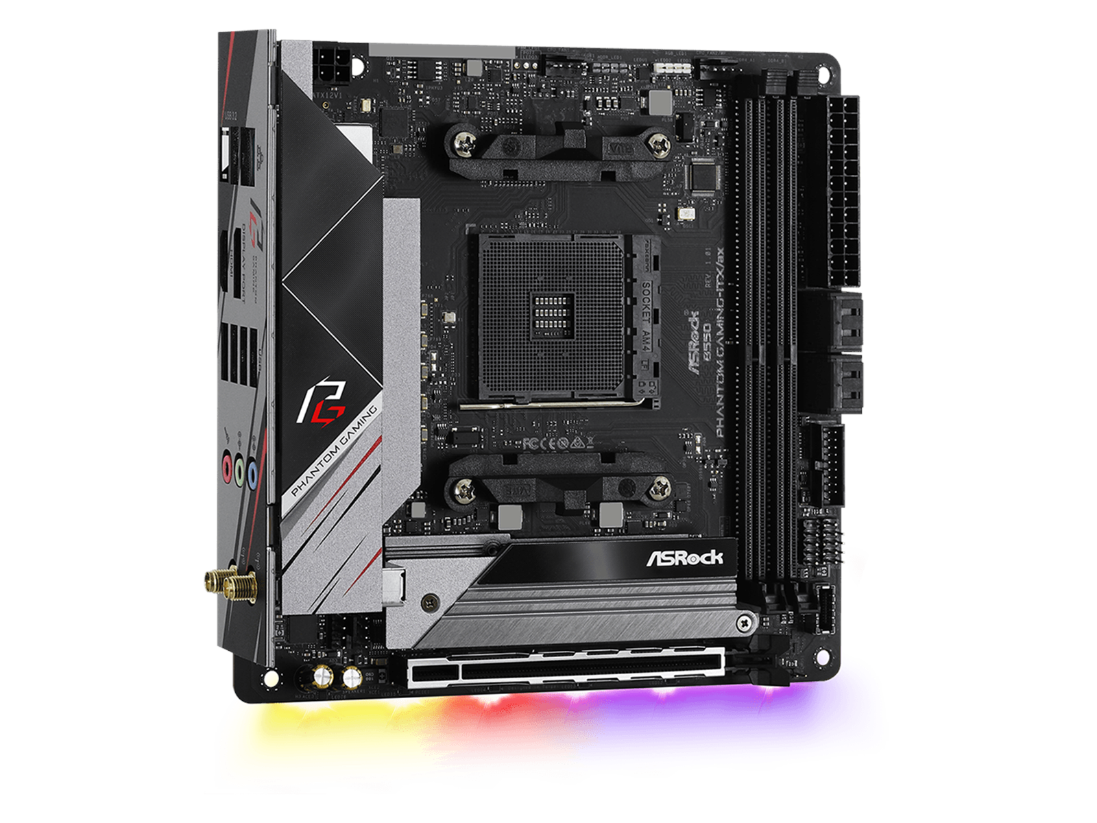 ASRock B550 Phantom Gaming-ITX/ax Mainboard - AMD B550 - AMD AM4 socket - DDR4 RAM - Mini-ITX