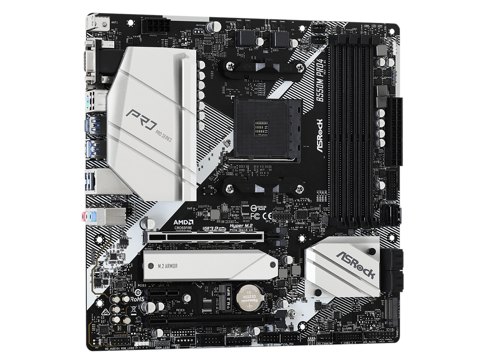 ASRock B550M PRO4 Mainboard - AMD B550 - AMD AM4 socket - DDR4 RAM - Micro-ATX