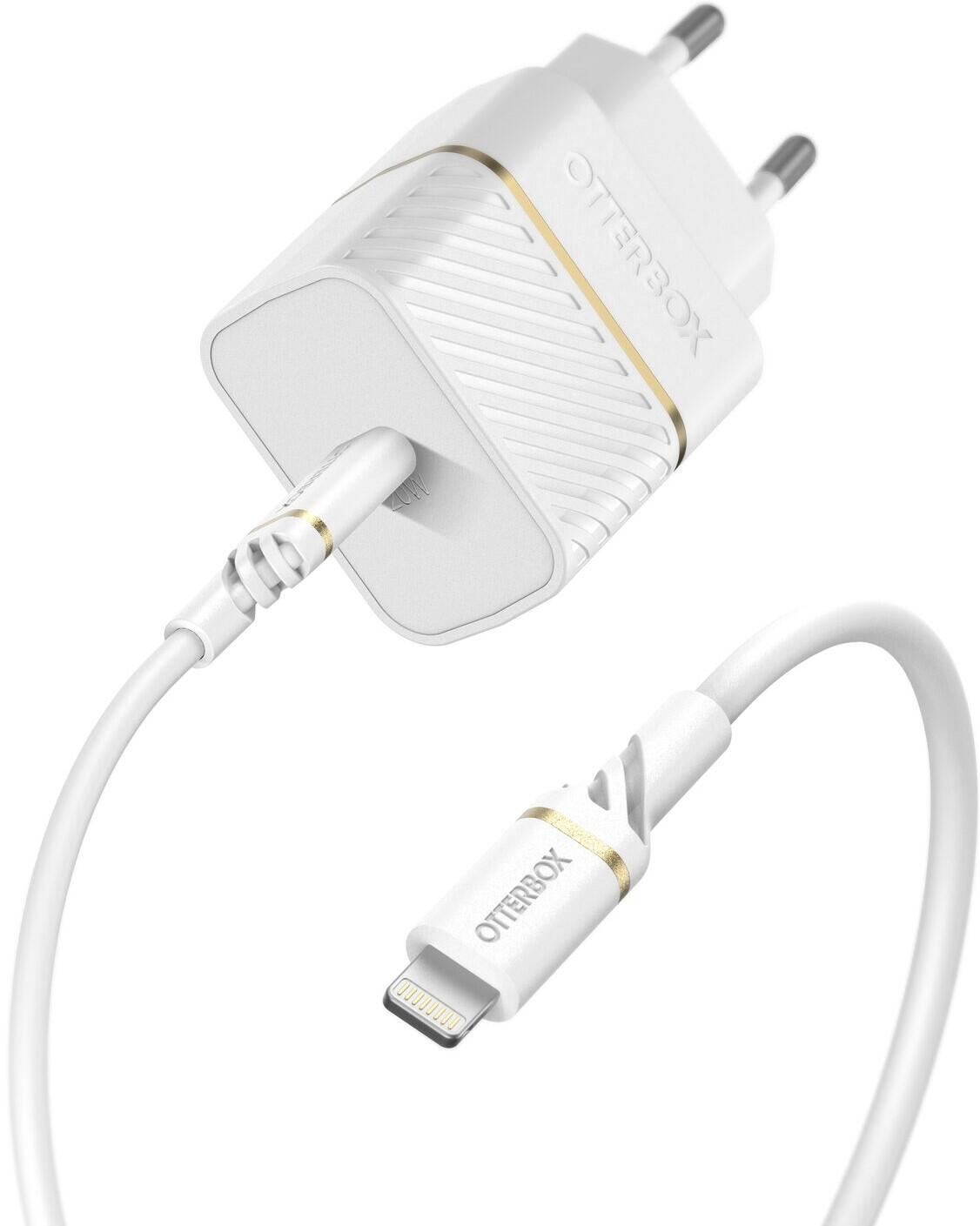 OtterBox 20 Watt Schnellladegerät mit Lightning auf USB-C Kabel (Weiß)