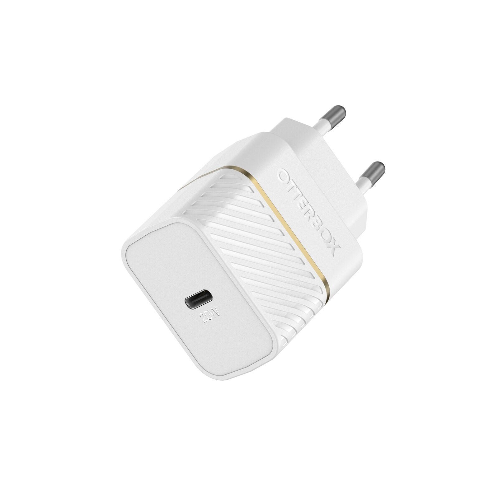 OtterBox 20 Watt Schnellladegerät mit Lightning auf USB-C Kabel (Weiß)