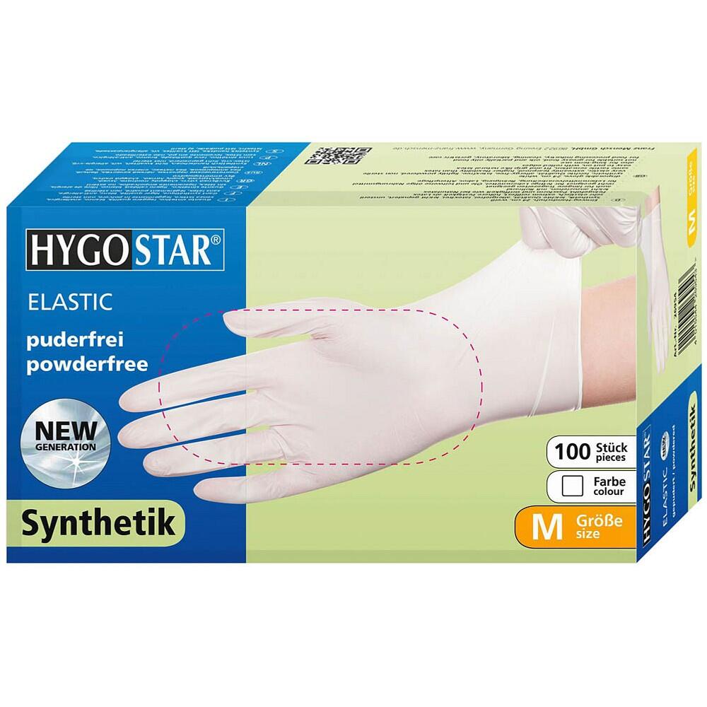 HYGOSTAR unisex Einmalhandschuhe ELASTIC weiß Größe L - 100 Stück