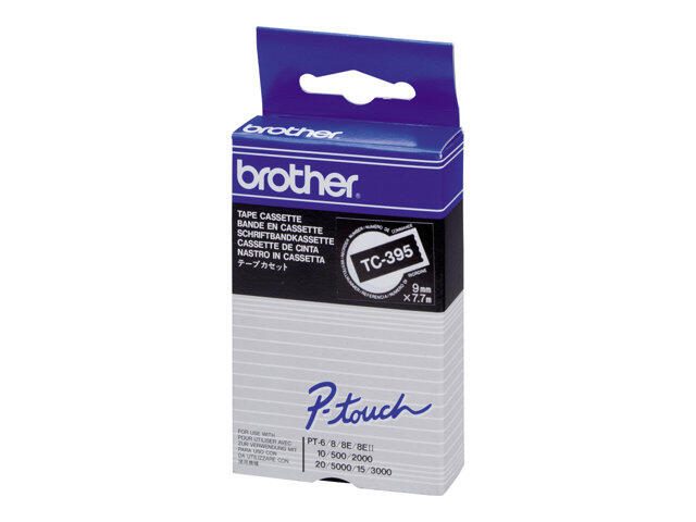 Brother Original P-Touch Farbband weiß auf schwarz (TC-395)
