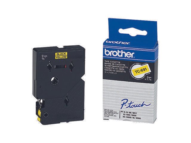 Brother Original P-Touch Farbband schwarz auf gelb (TC-691)