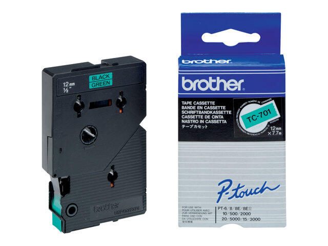 Brother Original P-Touch Farbband schwarz auf grün (TC-701)