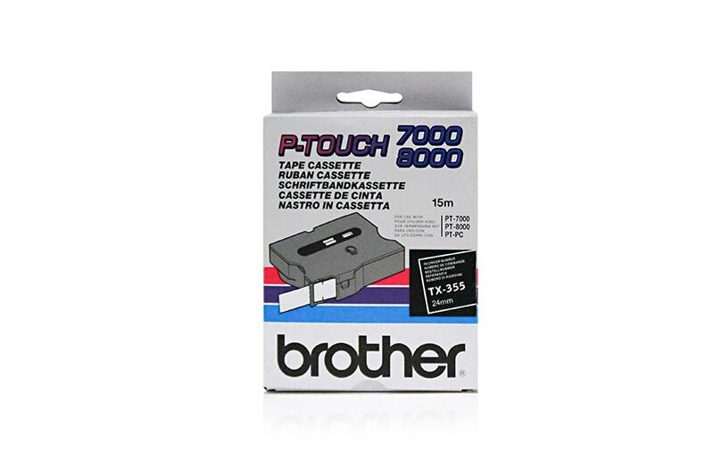 Brother Original P-Touch Farbband weiß auf schwarz (TX-355)