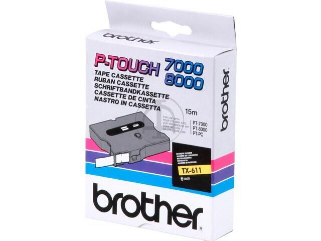Brother Original P-Touch Farbband schwarz auf gelb (TX-611)