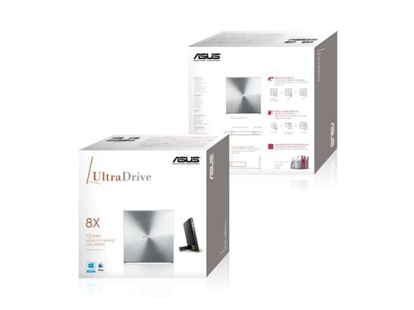 ASUS SDRW-08U5S-U - DVD-RW (Brenner) - USB 2.0 - Silber