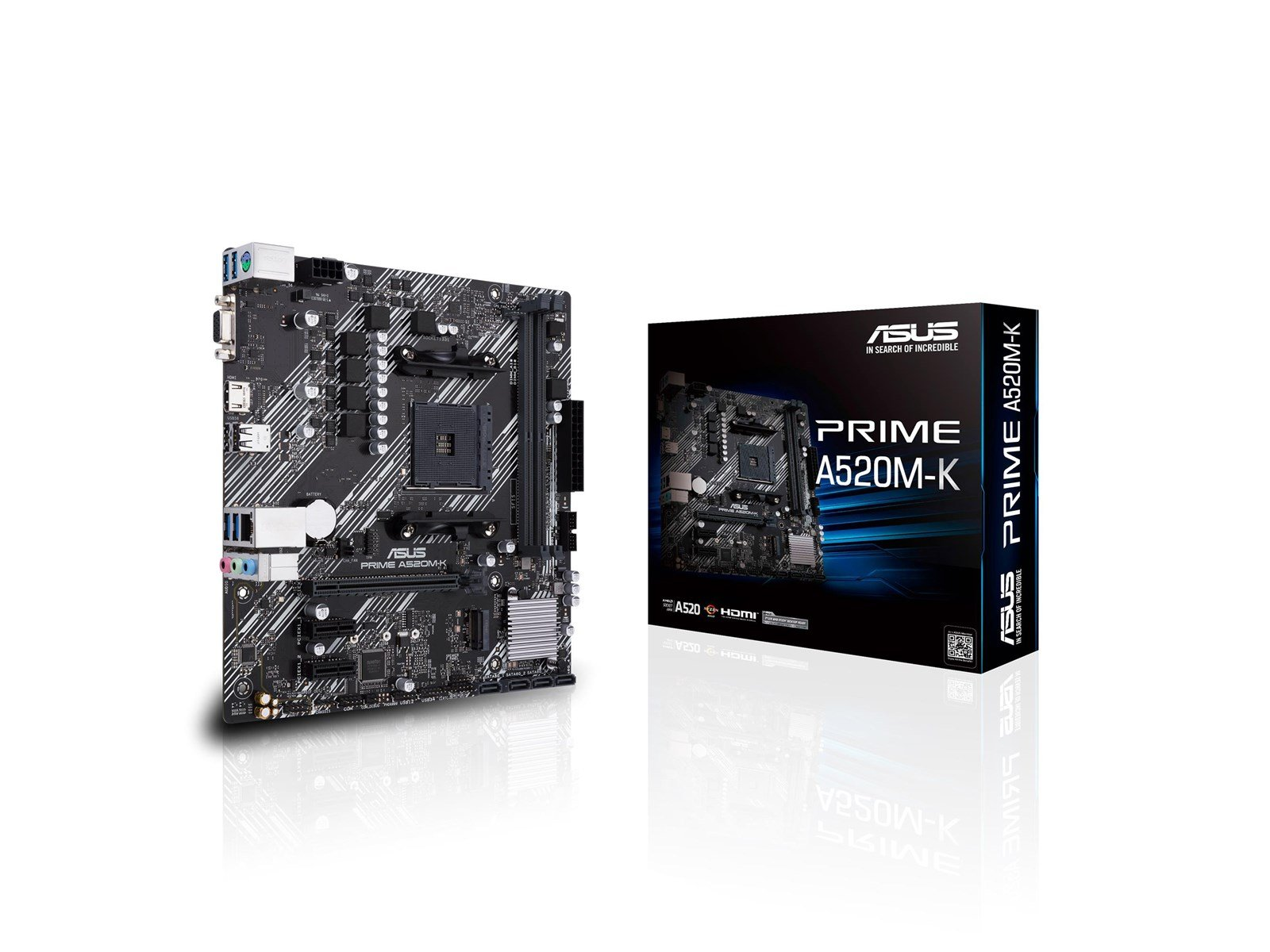 ASUS PRIME A520M-K Mainboard - AMD A520 - AMD AM4 socket - DDR4 RAM - Micro-ATX
