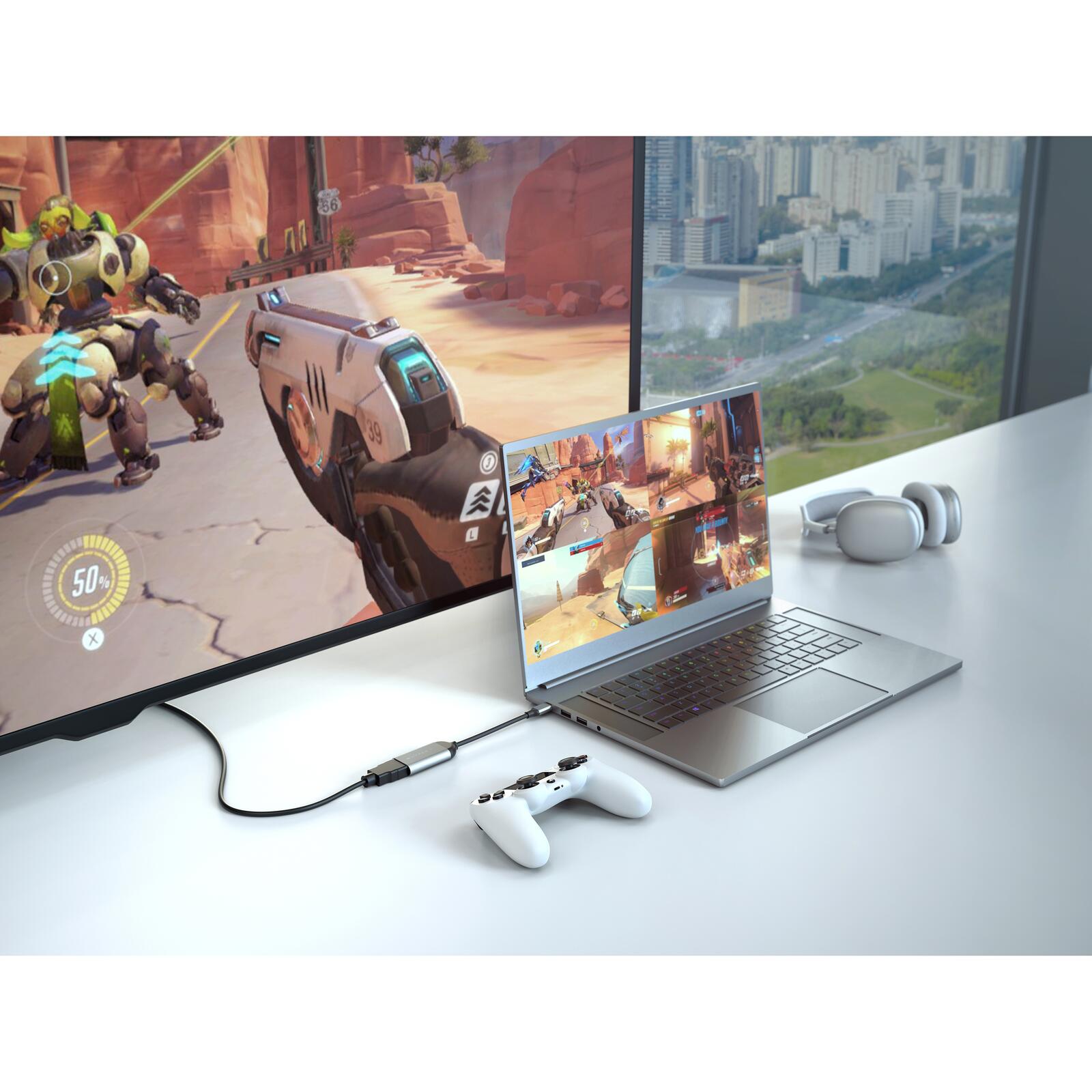 HyperDrive USB-C auf 8K 60Hz / 4K 144Hz HDMI Adapter, schwarz