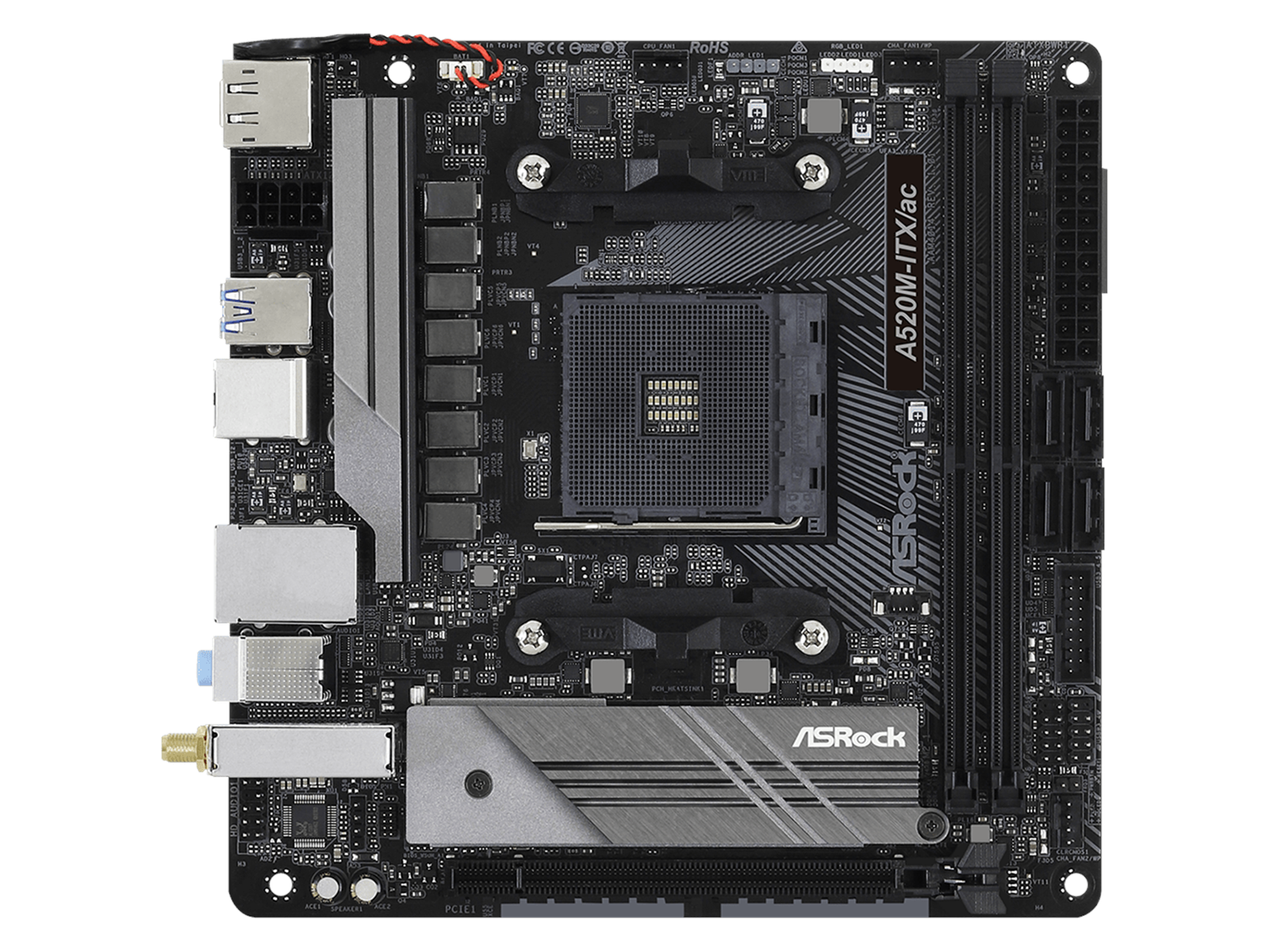 ASRock A520M-ITX/AC Mainboard - AMD A520 - AMD AM4 socket - DDR4 RAM - Mini-ITX