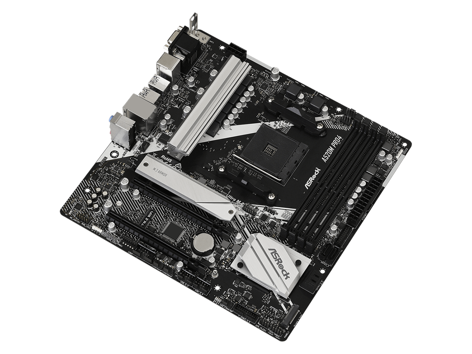 ASRock A520M Pro4 Mainboard - AMD A520 - AMD AM4 socket - DDR4 RAM - Micro-ATX