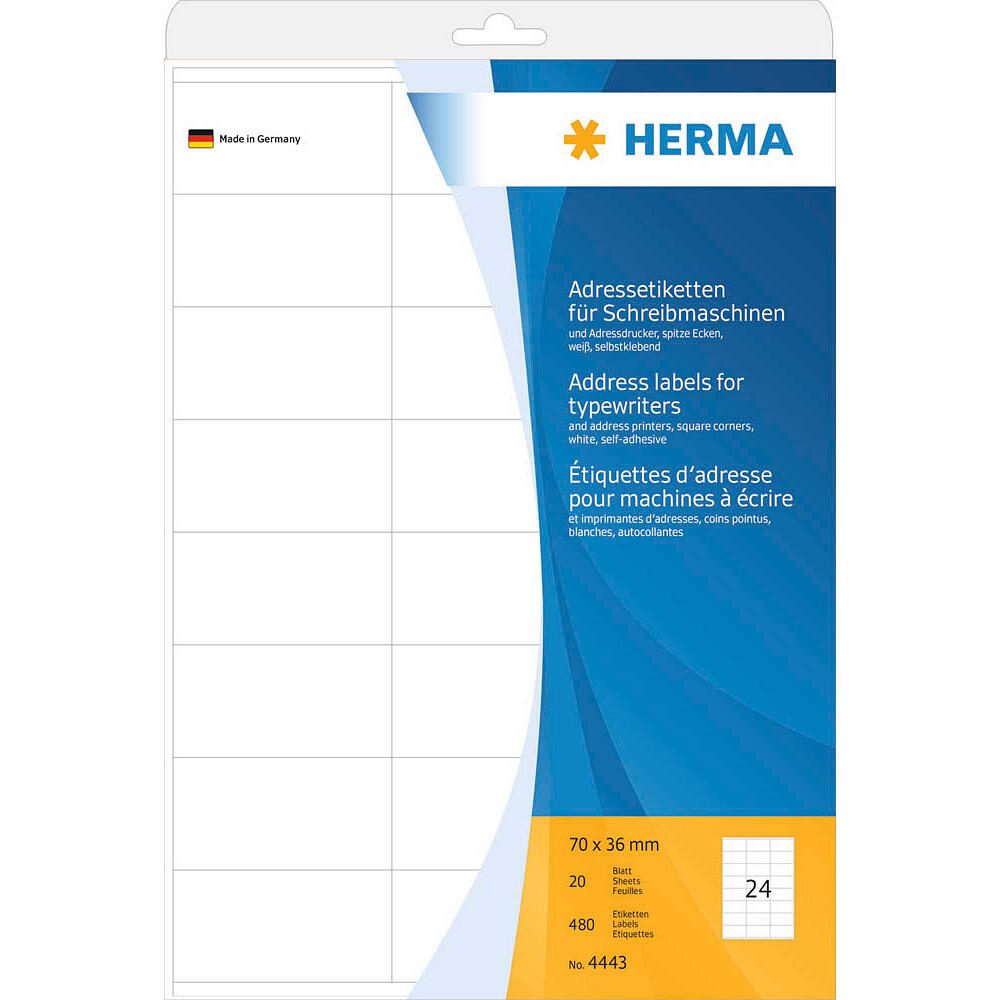 HERMA Adressetiketten 4443 weiß - 480 Stück