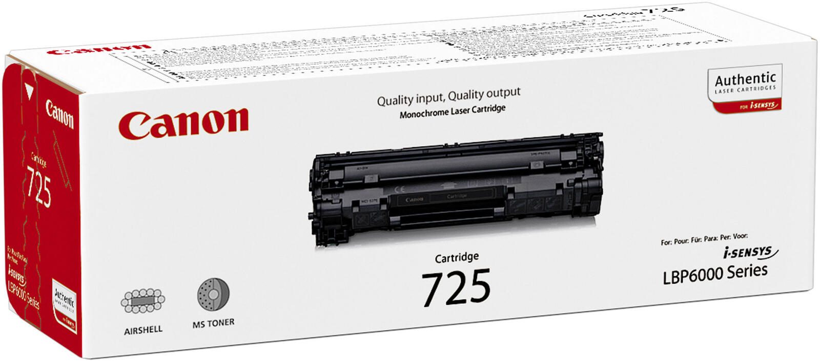 Canon Original Toner 725 schwarz 1.600 Seiten (3484B002)