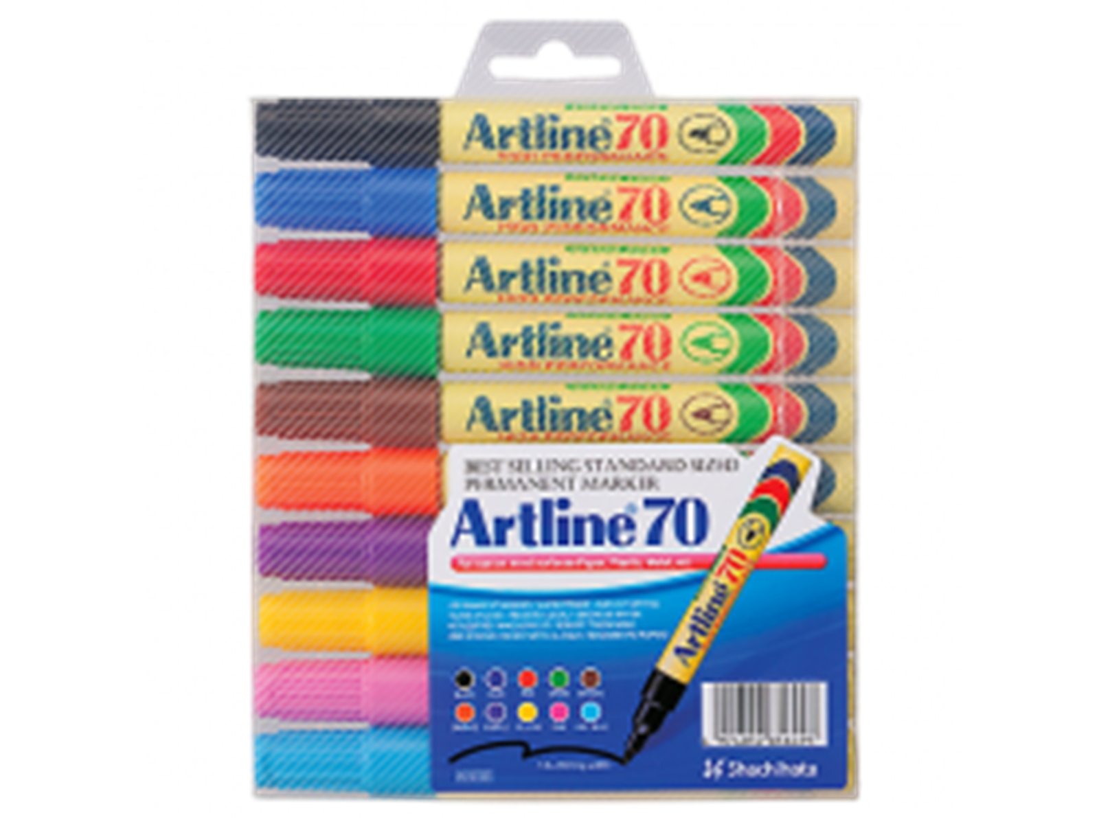 Artline EK70/10W Permanent ass farver - 10 pcs