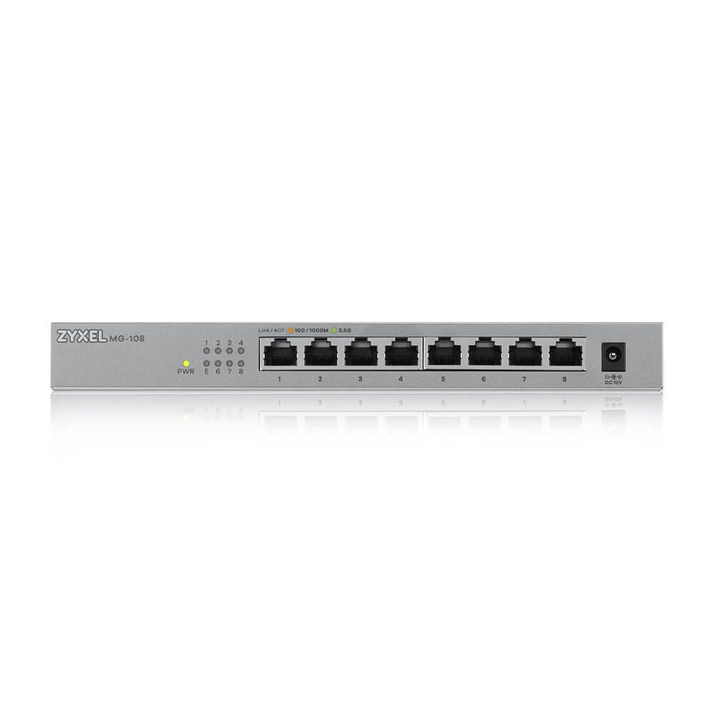 Zyxel Switch 8-Port Gigabit Ethernet lüfterlos unmanaged (MG-108-ZZ0101F)