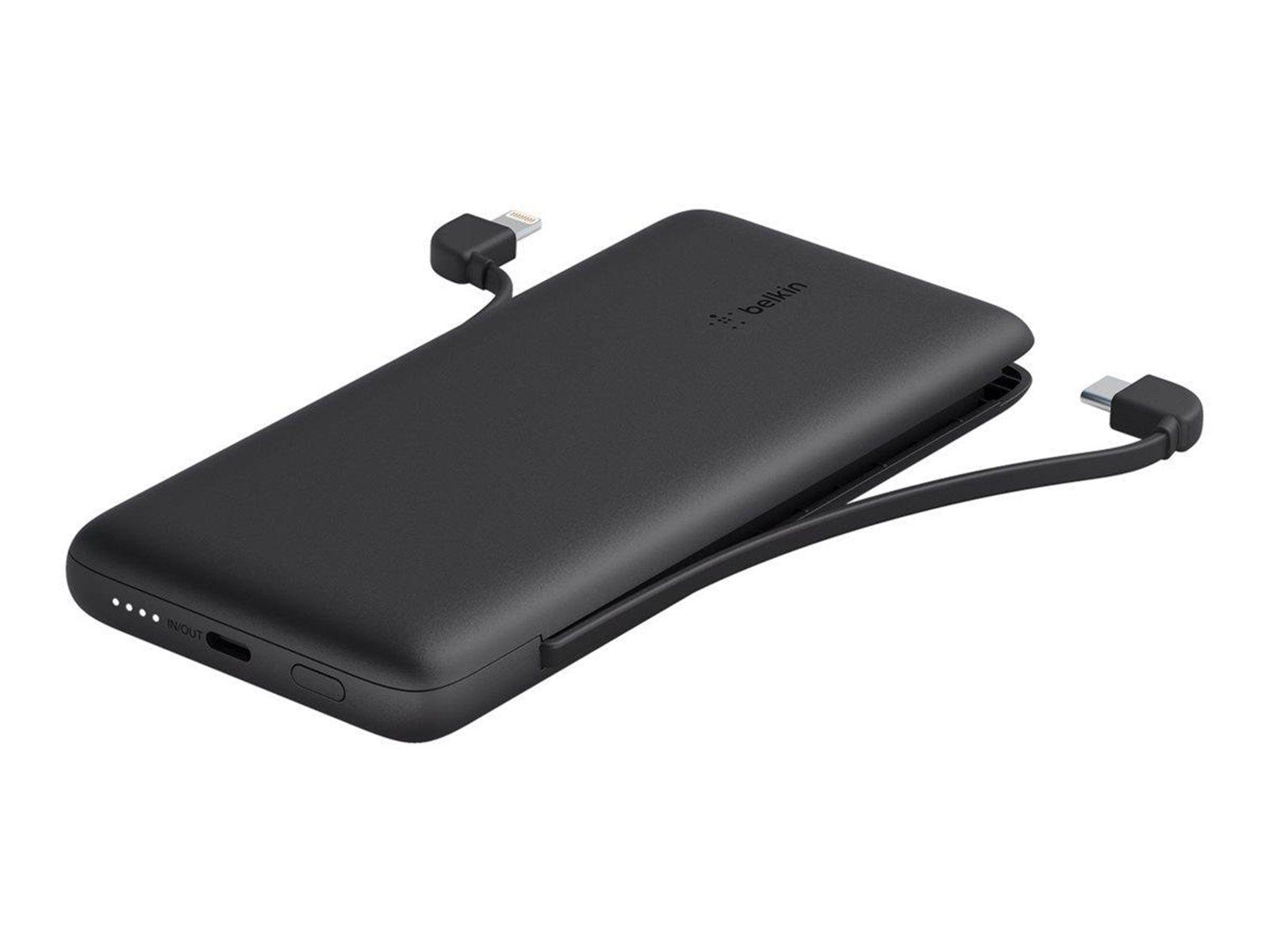 Belkin 10K PD Power Bank with Integrated Cables Powerbank (Akku) - schwarz - 10000 mAh