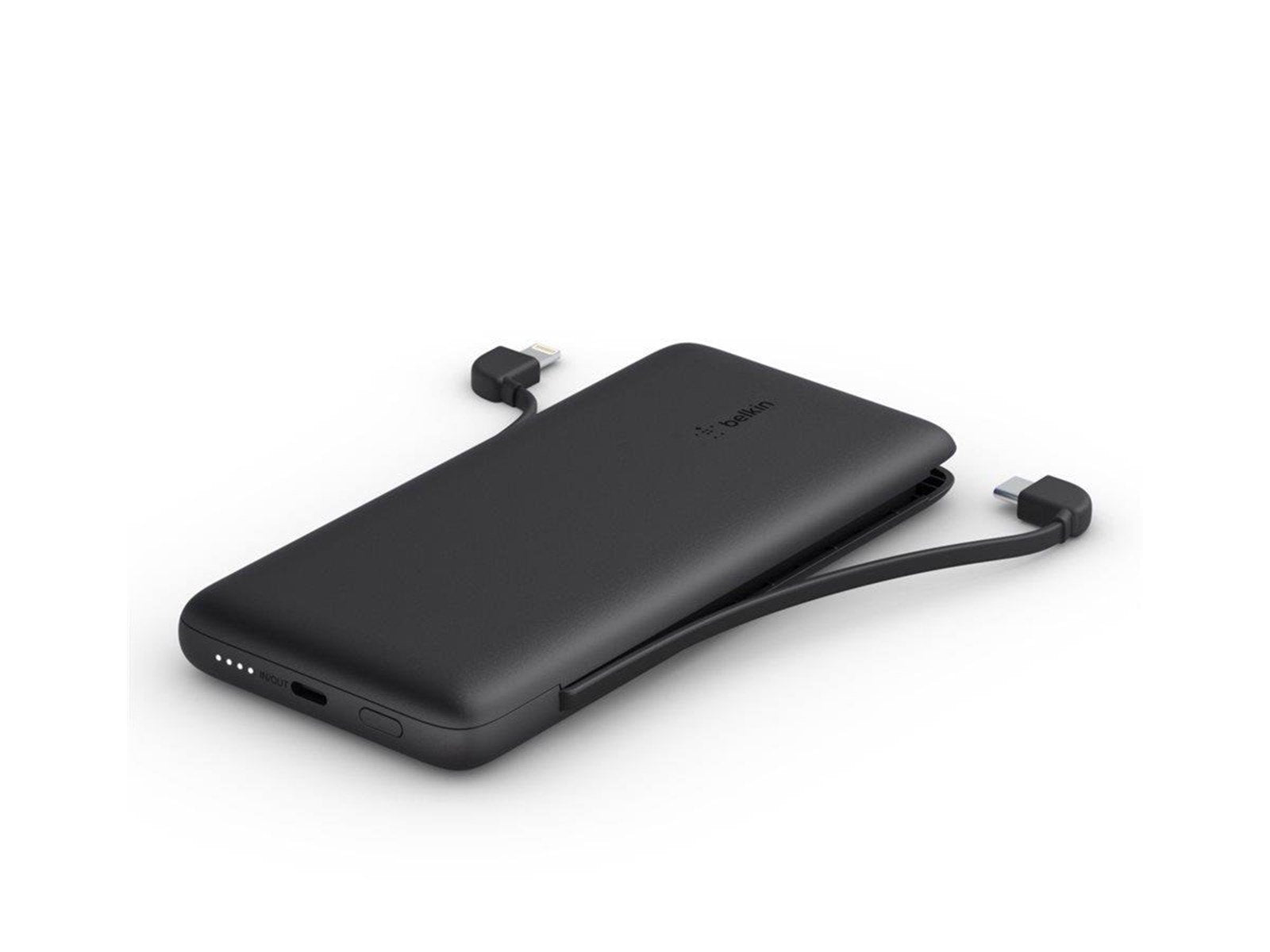Belkin 10K PD Power Bank with Integrated Cables Powerbank (Akku) - schwarz - 10000 mAh