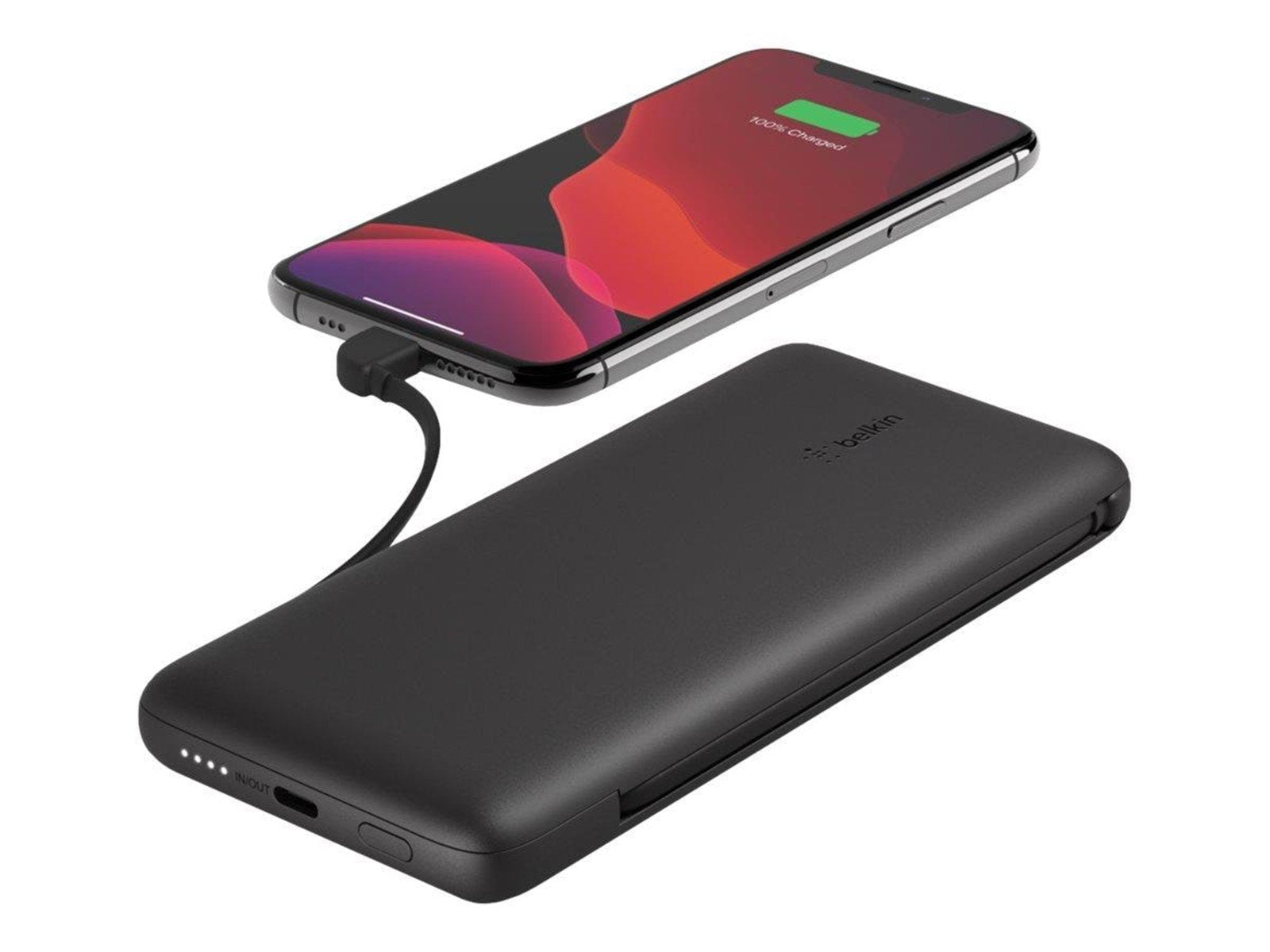 Belkin 10K PD Power Bank with Integrated Cables Powerbank (Akku) - schwarz - 10000 mAh