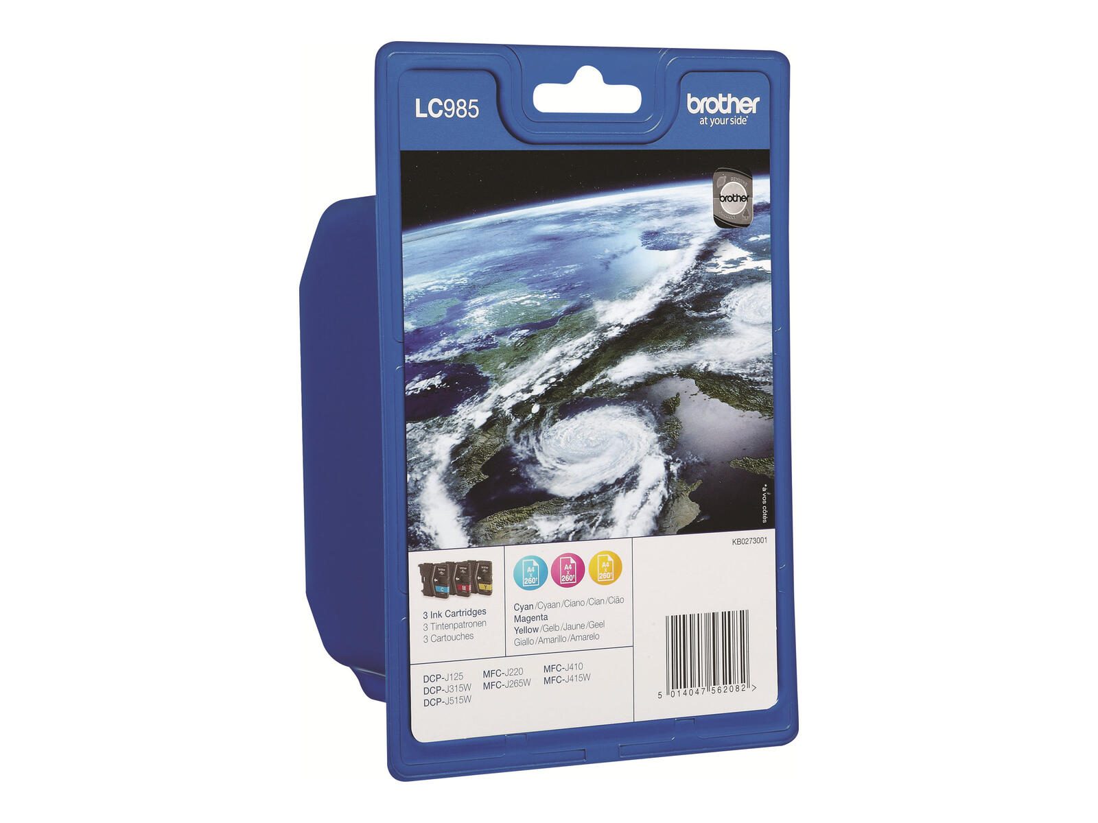 Brother Original LC-985 Druckerpatronen 3er Multipack C/M/Y 260 Seiten (LC985RBWBPDR)