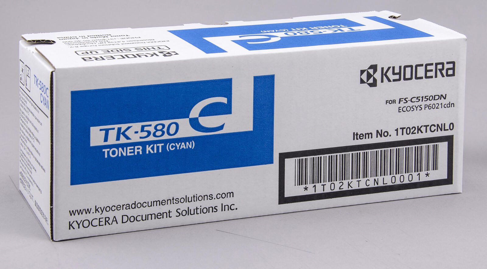 Kyocera Original TK-580C Toner cyan 2.800 Seiten (1T02KTCNL0) für ECOSYS P6021cdn, FS-C5150DN
