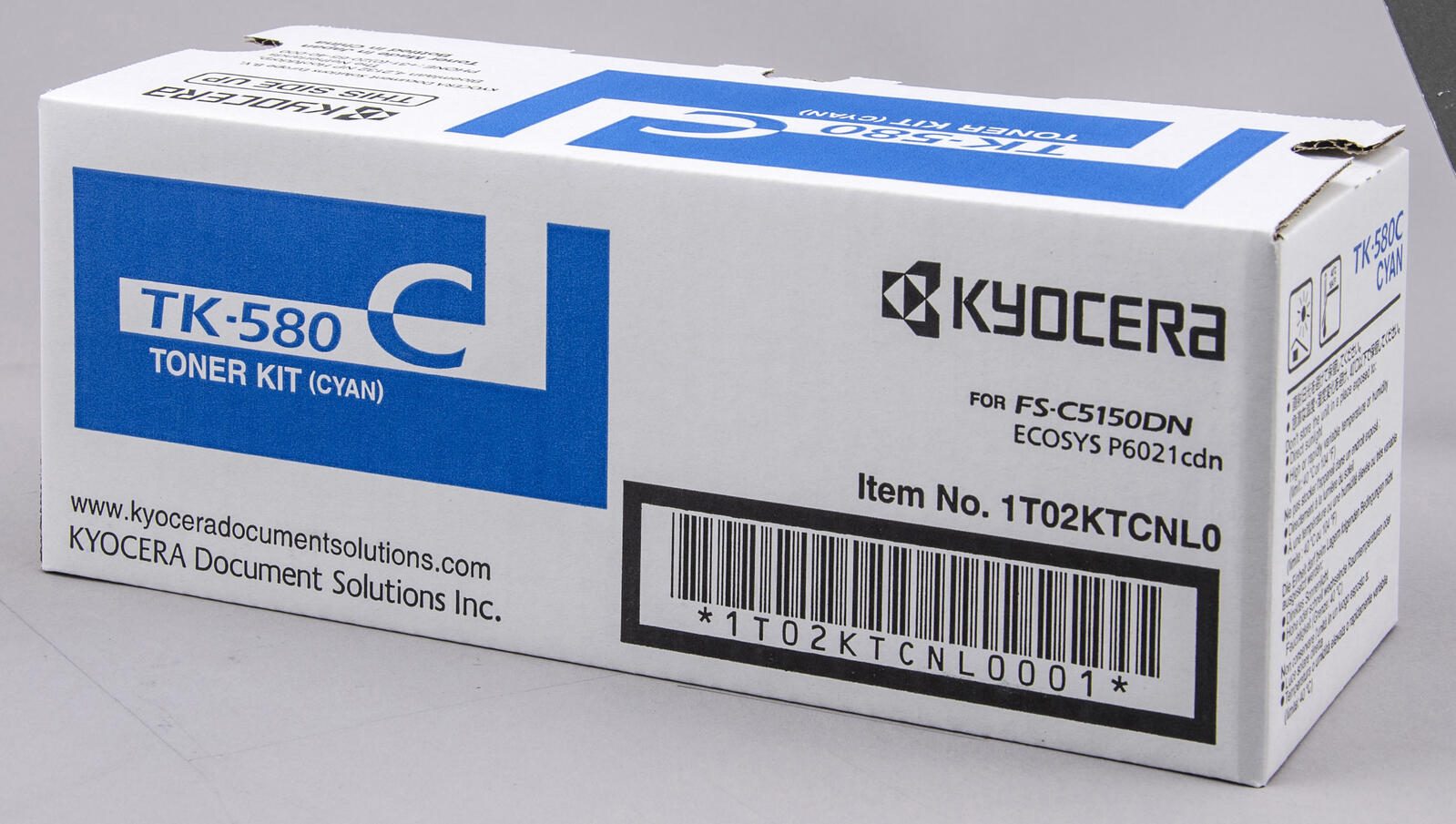 Kyocera Original TK-580C Toner cyan 2.800 Seiten (1T02KTCNL0) für ECOSYS P6021cdn, FS-C5150DN