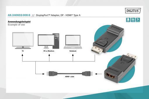 DIGITUS DisplayPort-Adapter - DisplayPort / HDMI