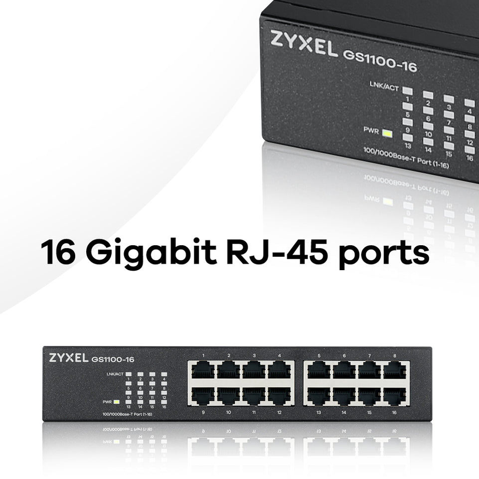 Zyxel Switch 16 Port Gigabit Unmanaged Switch GS1100-16 V3