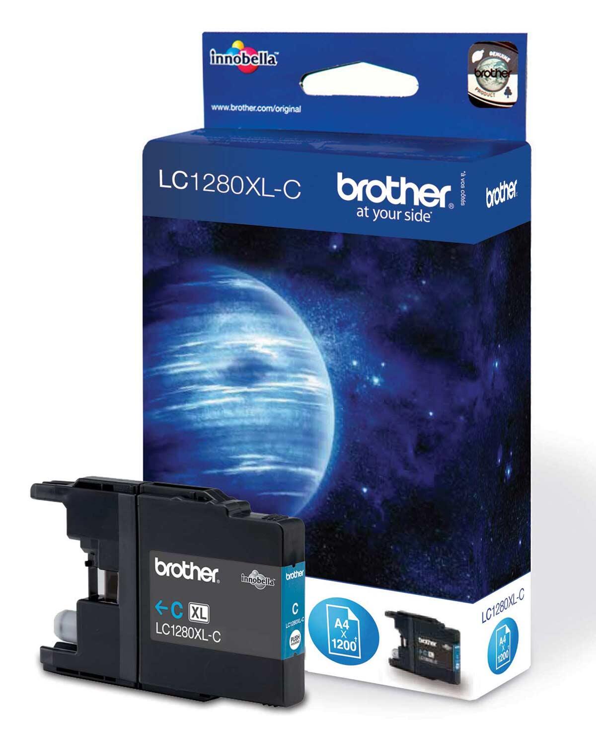 Brother Original LC-1280XLC Druckerpatrone cyan 1.200 Seiten (LC1280XLC)