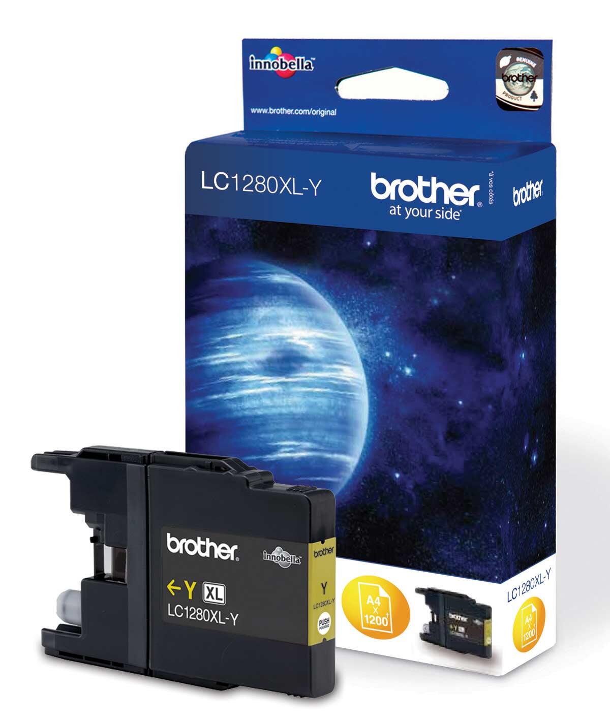 Brother Original LC-1280XLY Druckerpatrone gelb 1.200 Seiten (LC1280XLY)