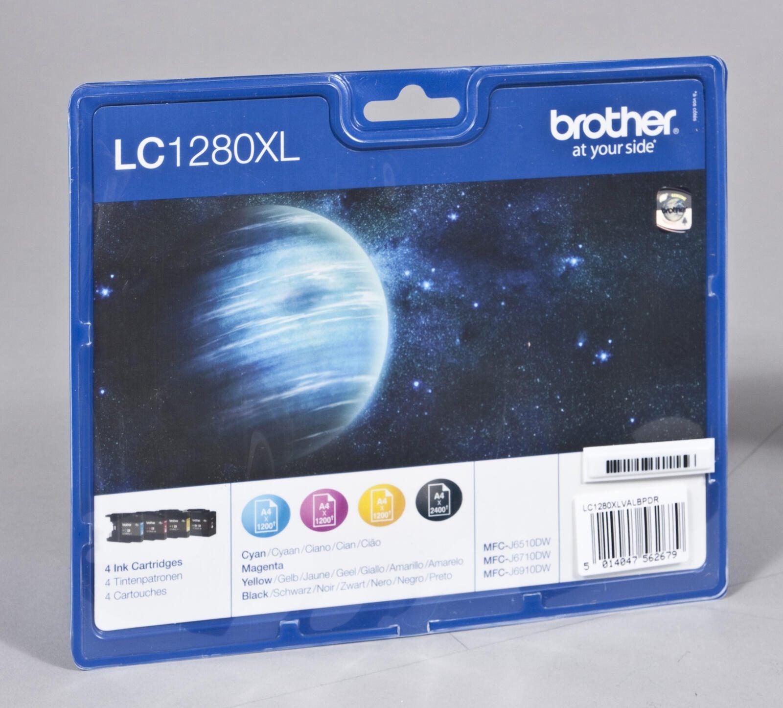 Brother Original LC-1280XL Druckerpatronen 4er Multipack BK/C/M/Y (LC1280XLVALBPDR)