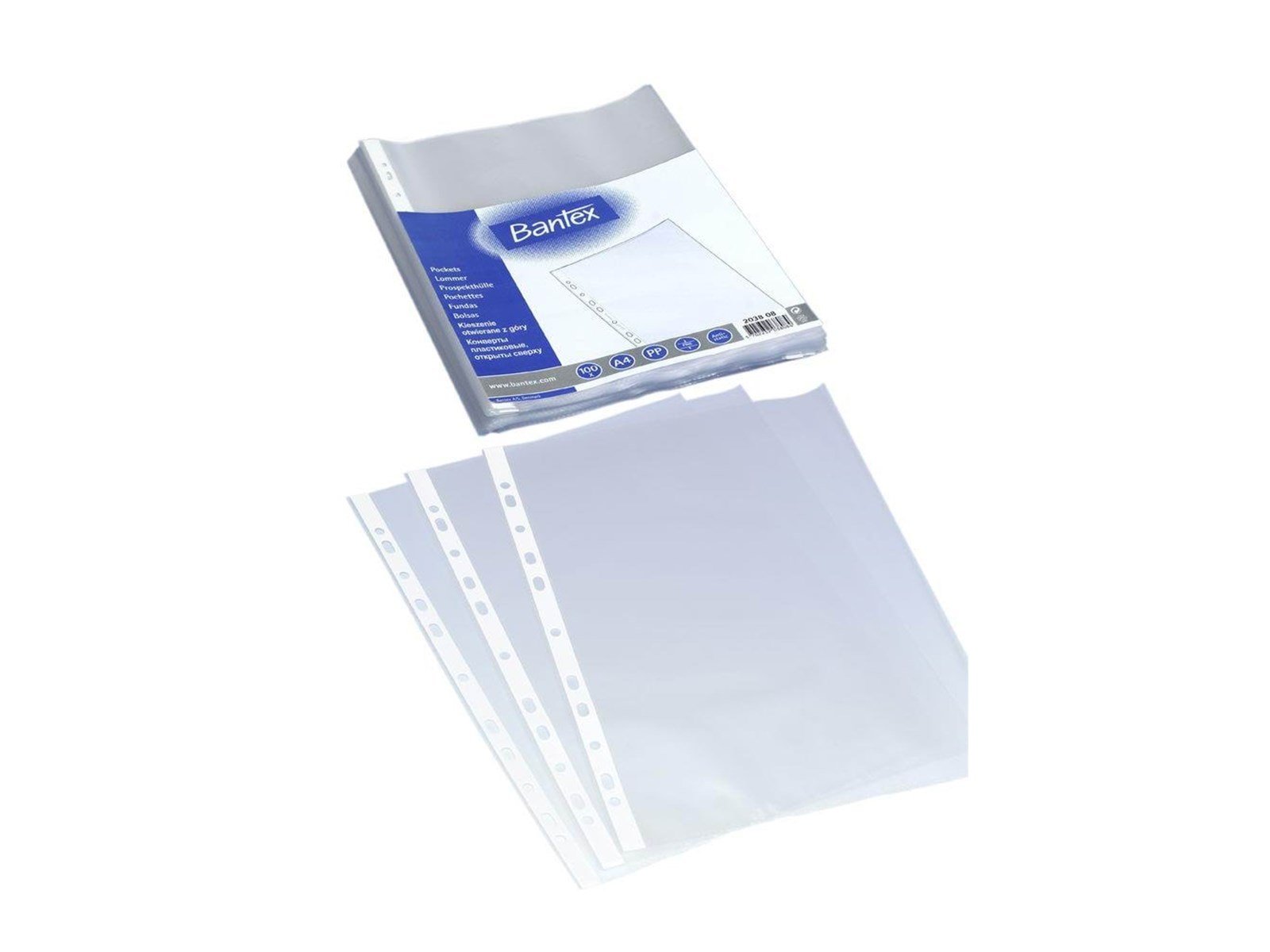 Bantex Plastlomme  A4 0.04mm præget 100stk/pak