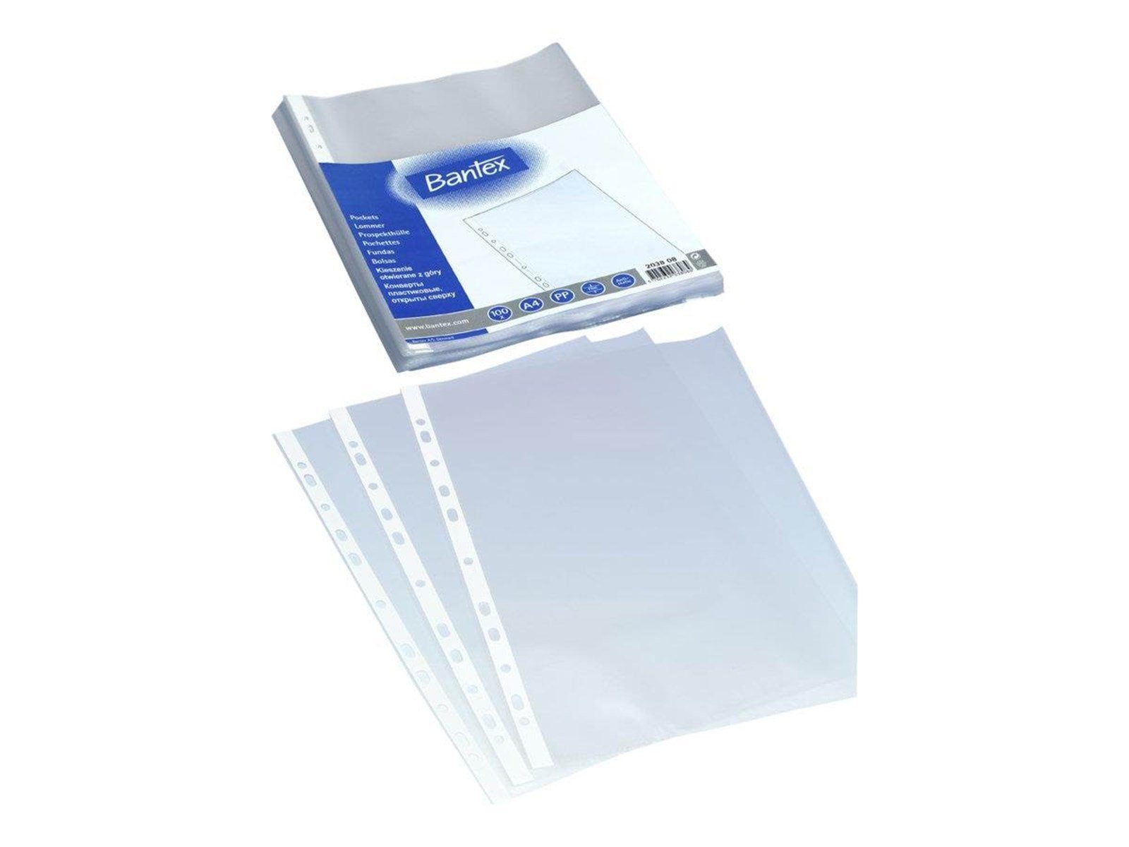 Bantex Plastlomme  A4 0.04mm præget 100stk/pak