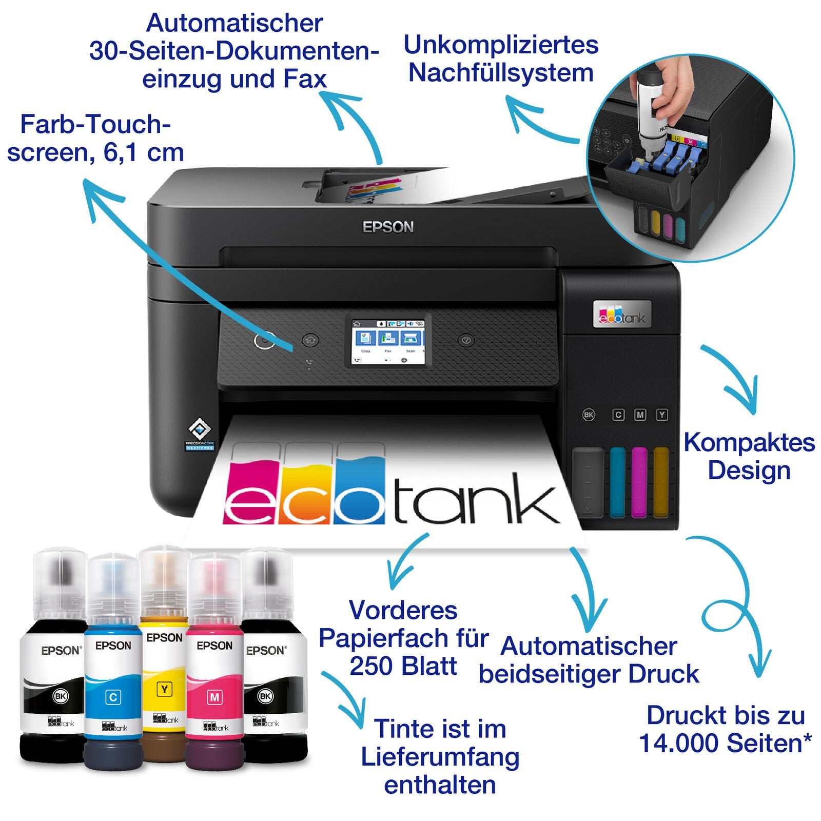 Epson EcoTank ET-4850 A4-Tintentank-Multifunktionsdrucker