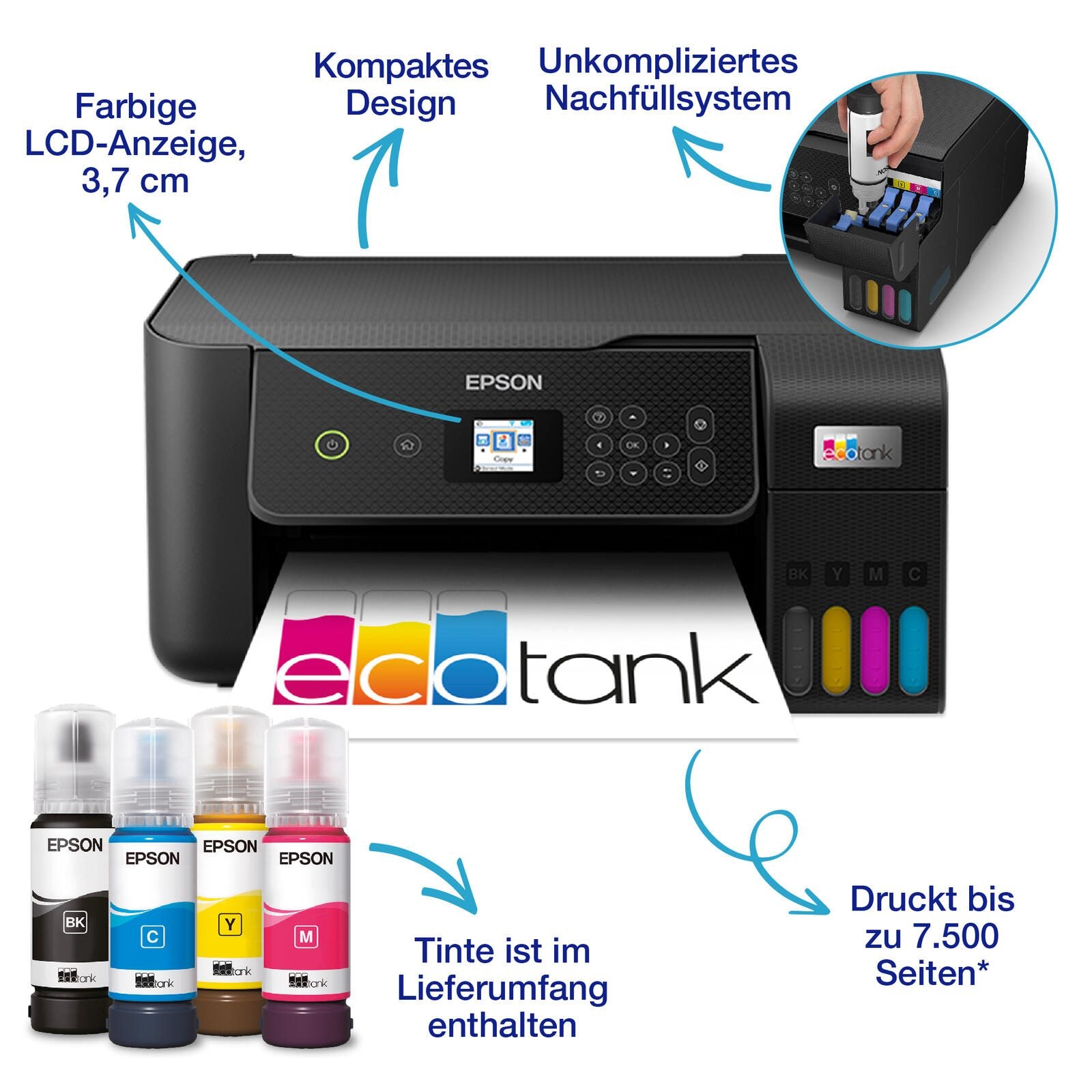 Epson EcoTank ET-2820/ET-2825 A4-Tintentank-Multifunktionsdrucker
