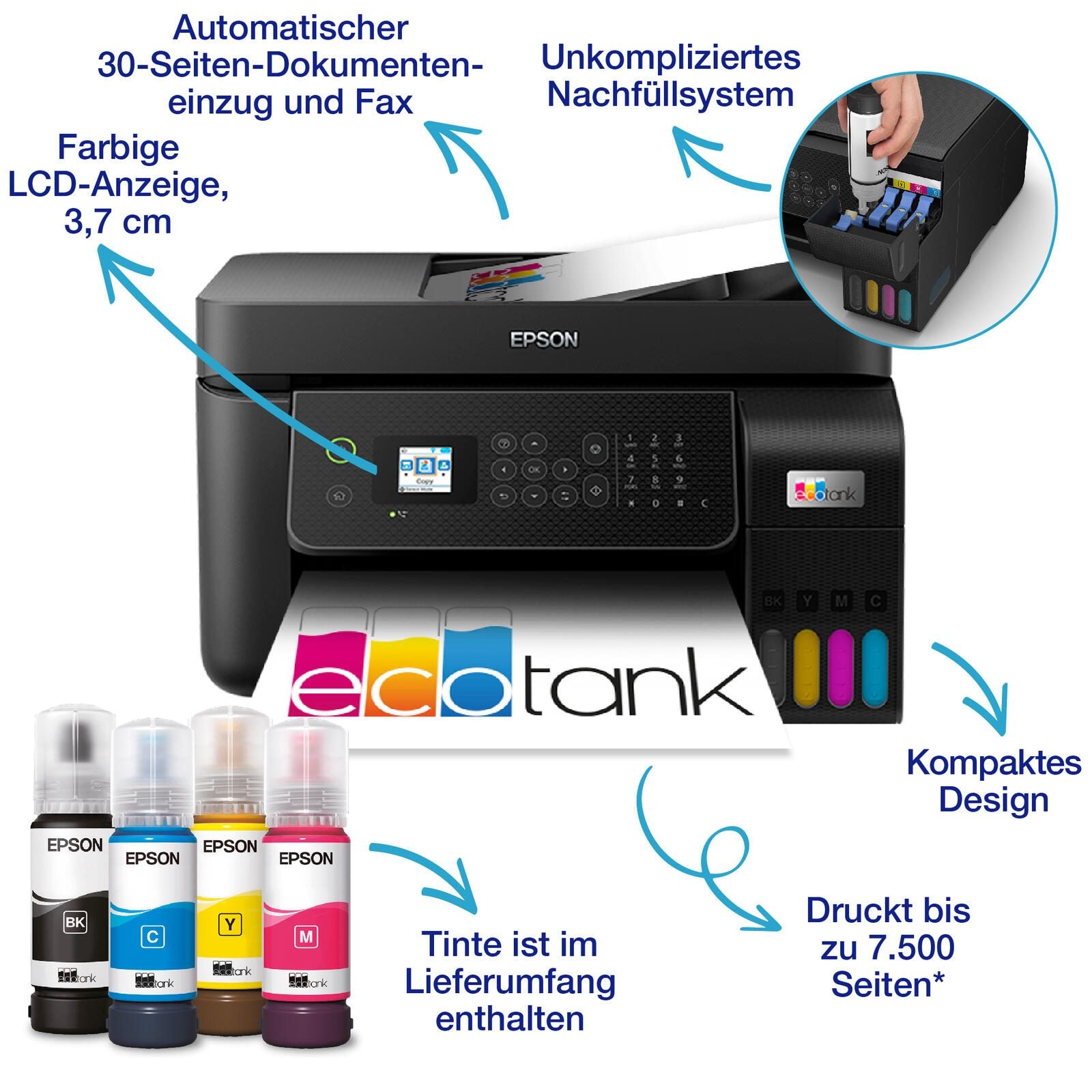 Epson EcoTank ET-4800 A4-Tintentank-Multifunktionsdrucker