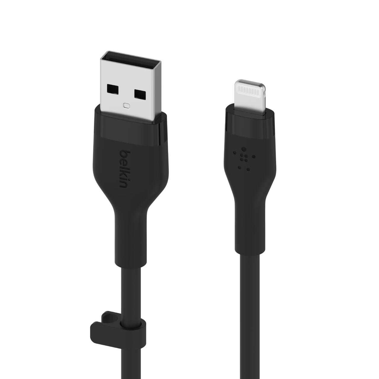 Belin BoostCharge Flex USB-A Kabel mit Lightning Connector (3m, Schwarz)