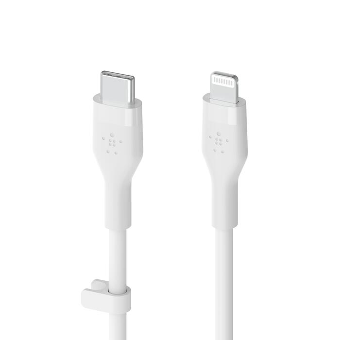 Belkin BoostCharge Flex USB-C Kabel mit Lightning Connector (2m, Weiß)