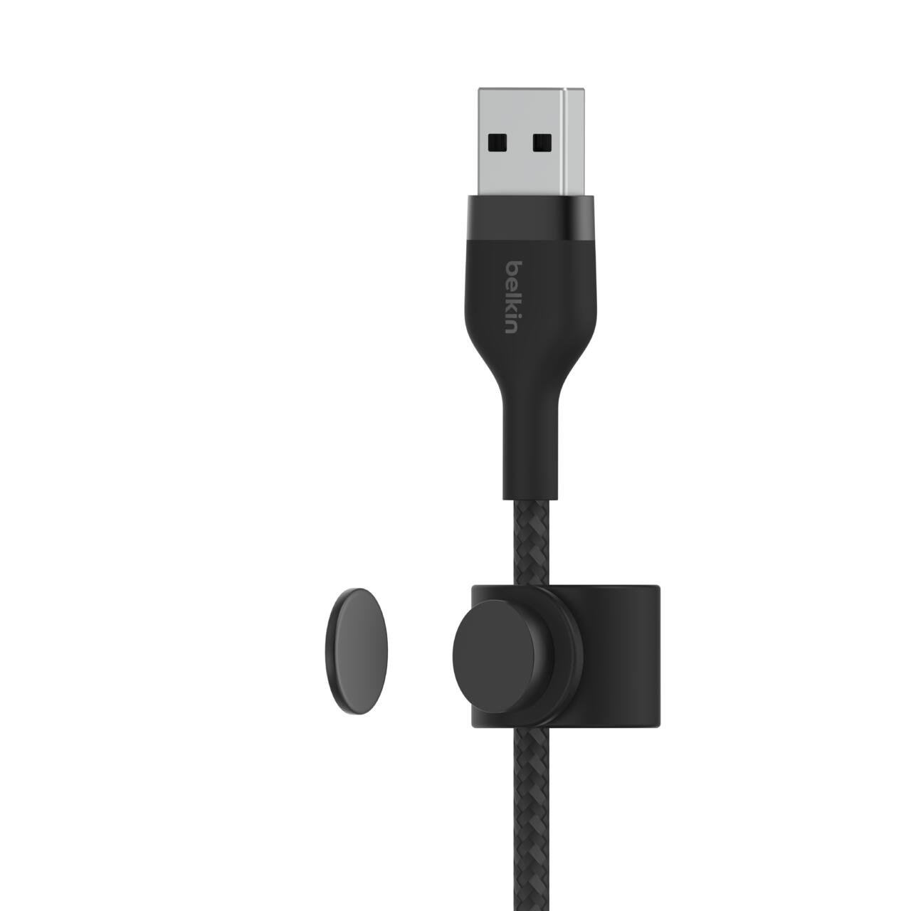 Belkin BoostCharge Pro Flex USB-A Kabel mit Lightning Connector (2m, Schwarz)