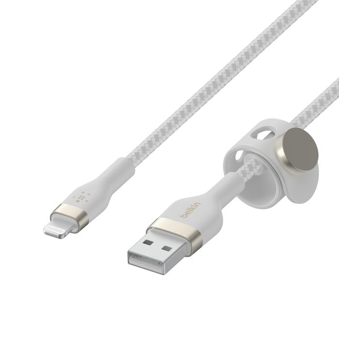 Belkin BoostCharge Pro Flex USB-A Kabel mit Lightning Connector (2m, Weiß)