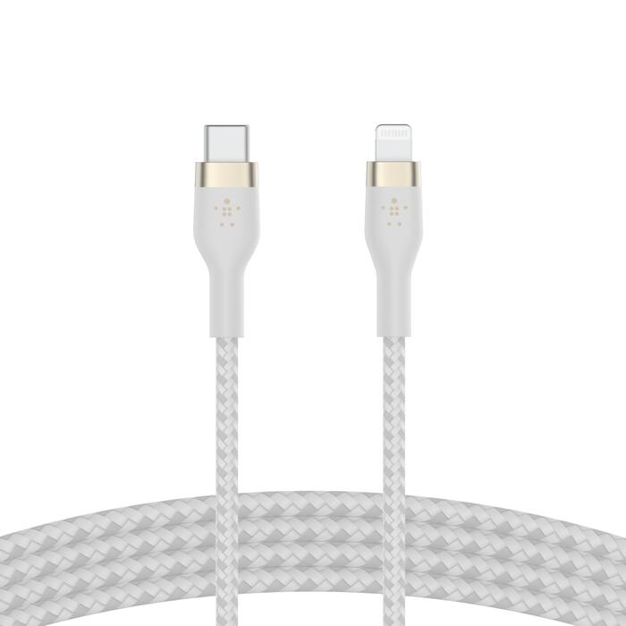 Belkin BoostCharge Pro Flex USB-C Kabel mit Lightning Connector (3m, Weiß)