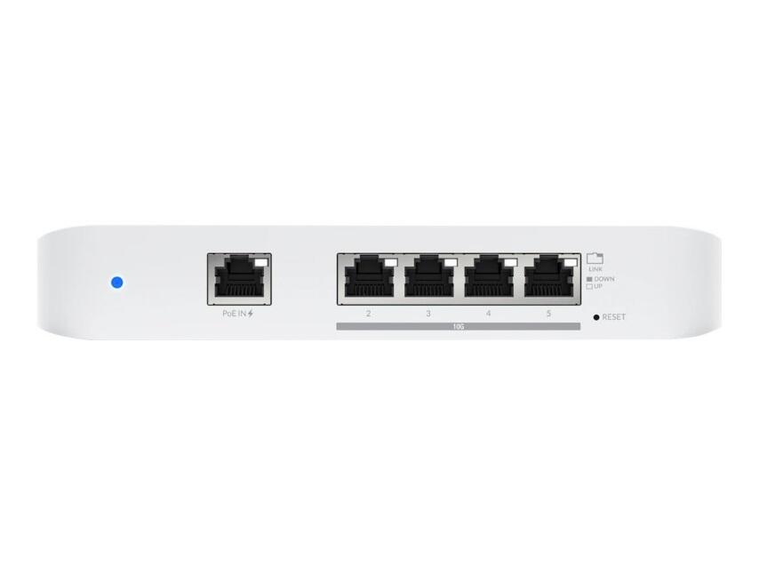 Ubiquiti USW Flex XG Switch Desktop PoE+ - managed - 4 x 100/1000/2.5G/10GBase-T 1 x 10/100/1000 (PoE+) (USW-FLEX-XG)