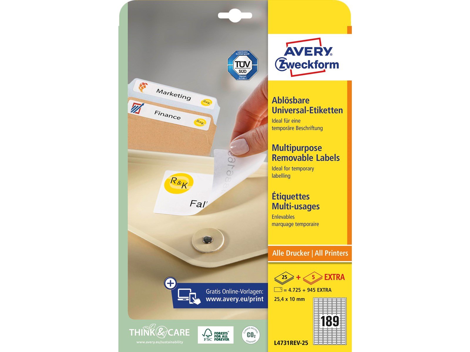 Avery Removable labels white