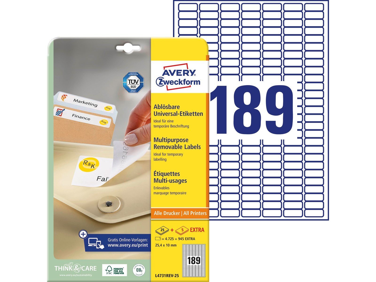 Avery Removable labels white