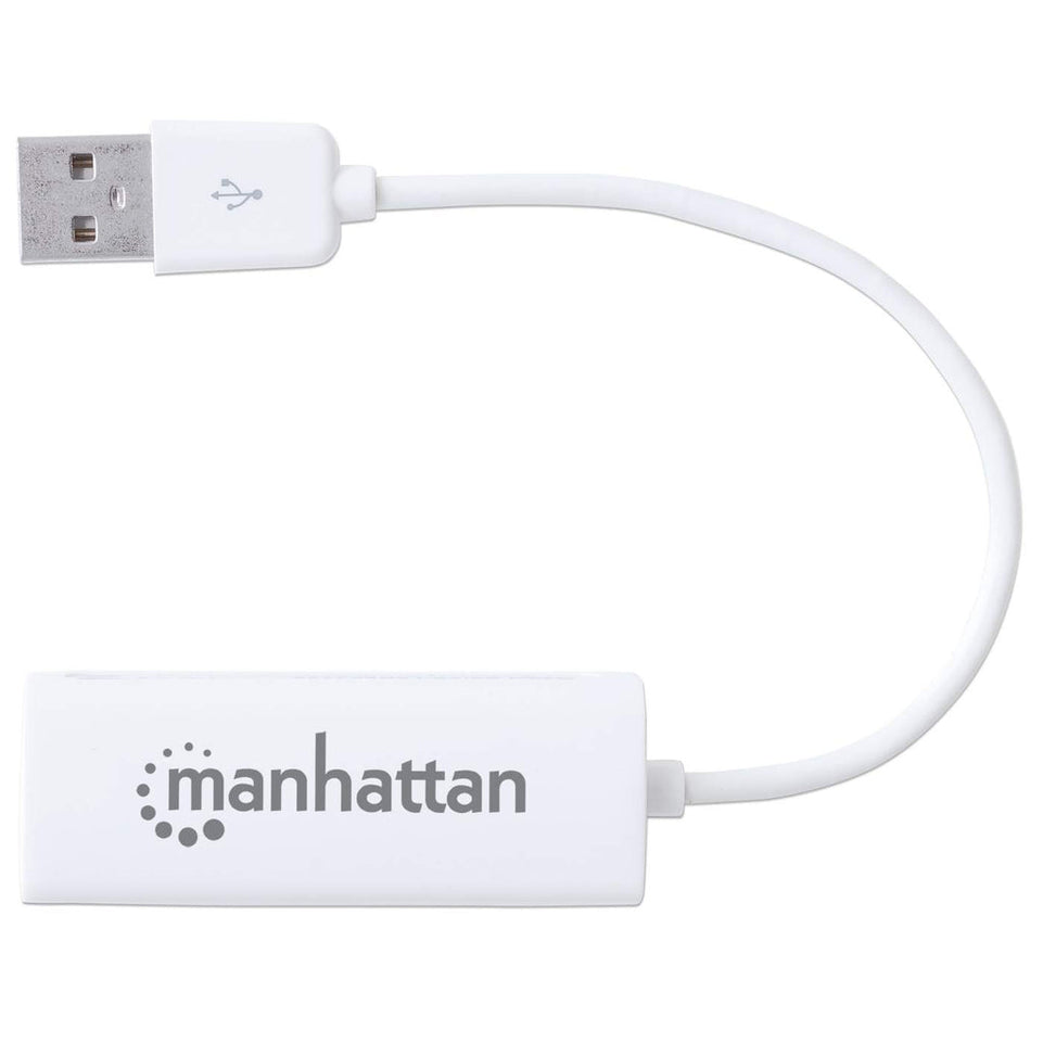 Adaptateur USB MANHATTAN USB 2.0 -&gt; RJ45 Fast Ethernet blanc