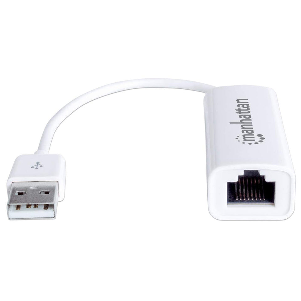 Adaptateur USB MANHATTAN USB 2.0 -&gt; RJ45 Fast Ethernet blanc