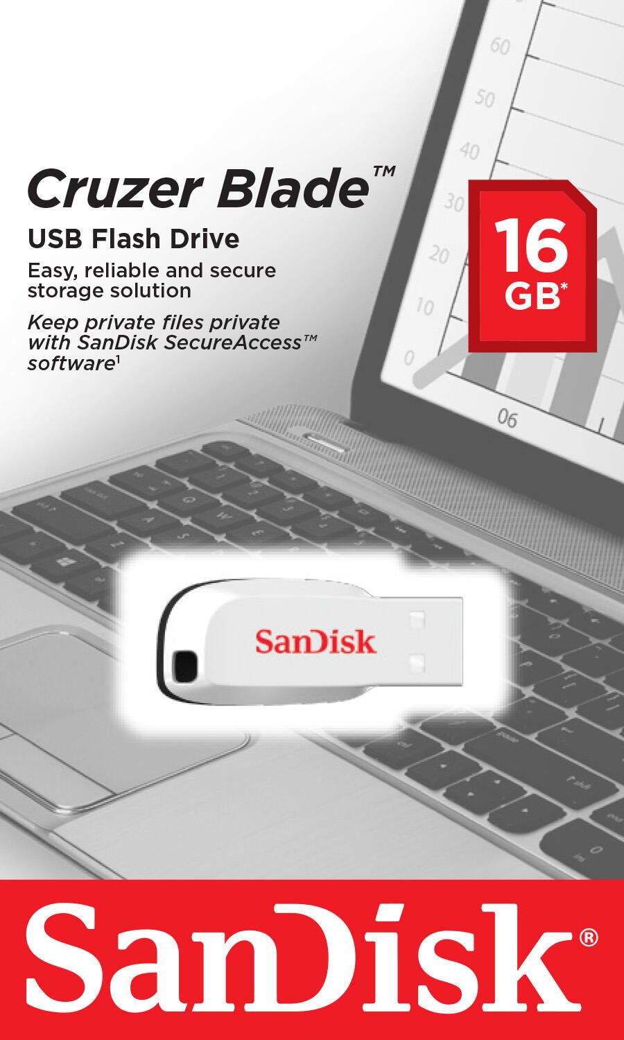 SanDisk Cruzer Blade USB-Stick 16 GB, weiß