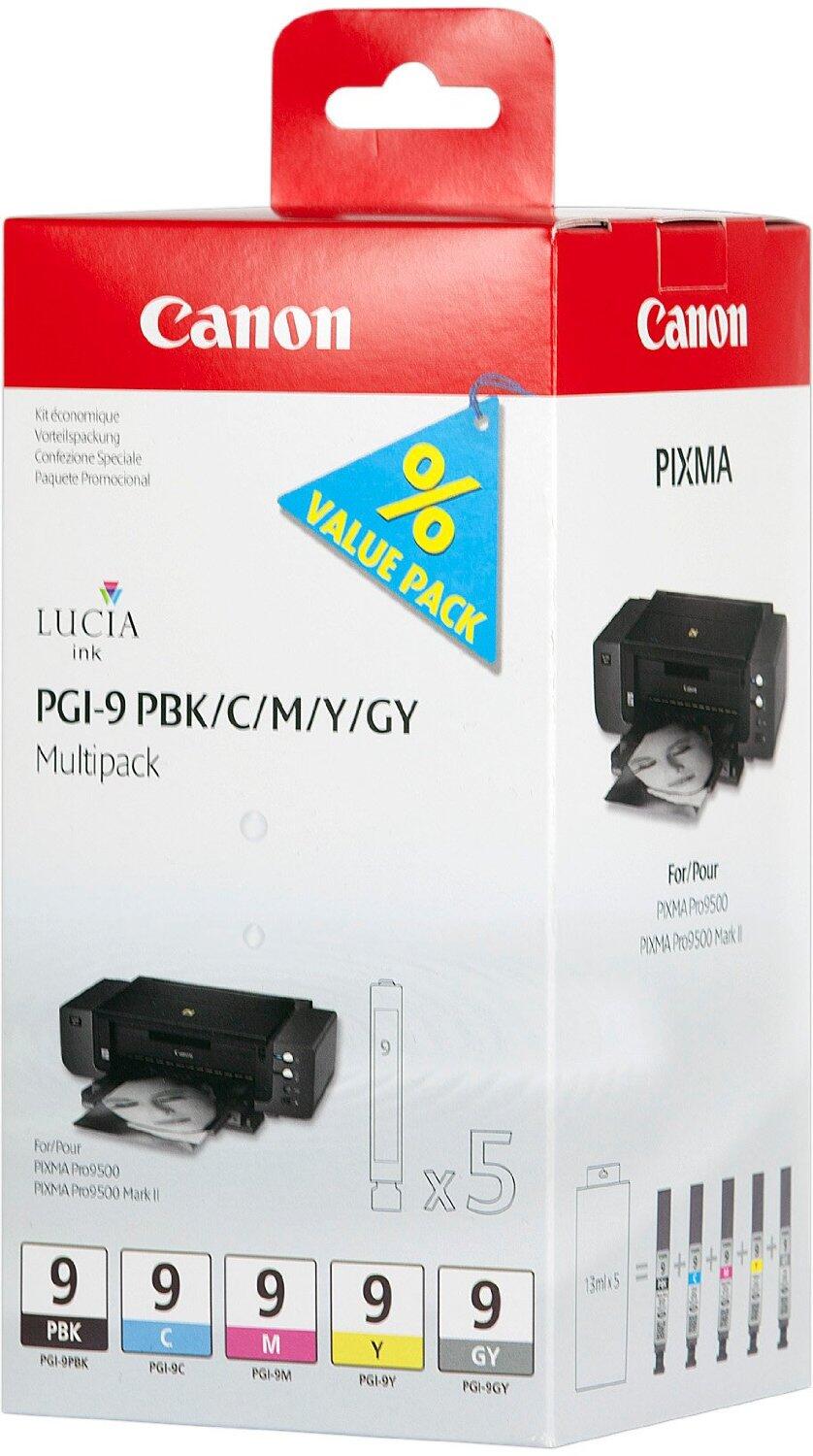 Canon Original PGI-9 Druckerpatronen 5er-Multipack - PBK/C/M/Y/GY