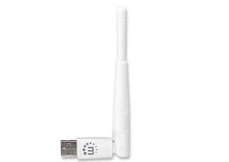 MANHATTAN WL-USB Adapter 300 Mbit/s 2T2R MIMO 3-dBi weiЯ