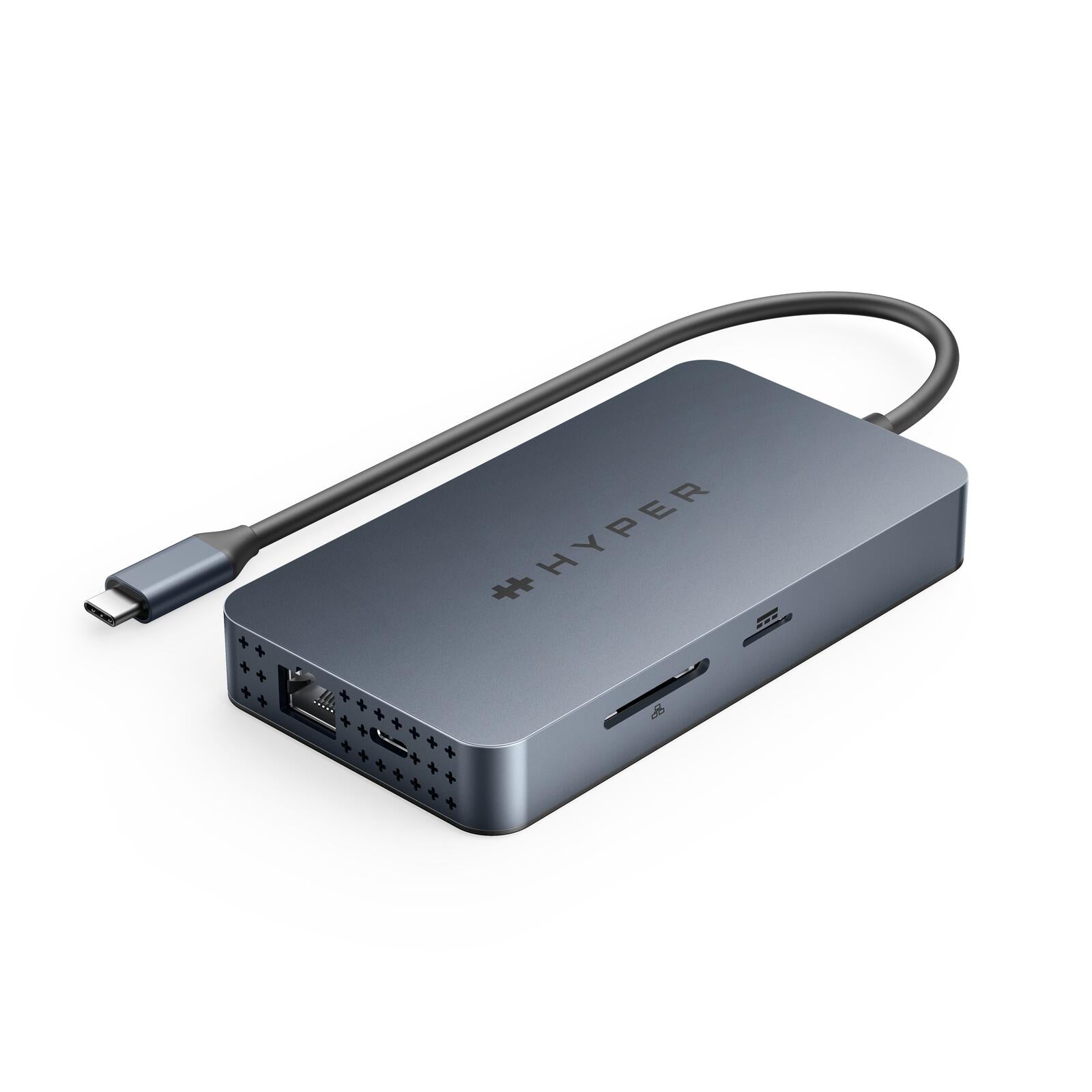 Hyper® HyperDrive Universal USB-C® 10-in1 Dual HDMI Mobile Dock - Space Grey - für MacBook M1/M2 MBAir/Pro®