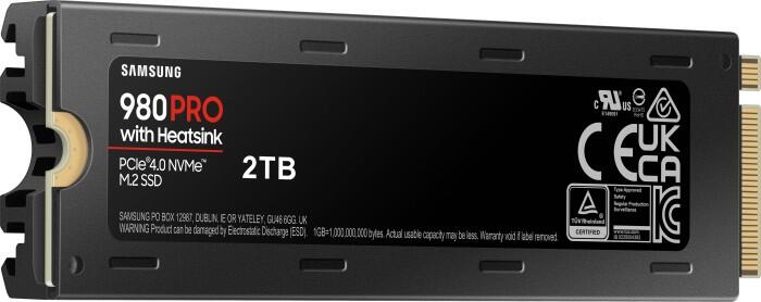 Samsung 980 Pro 2TB SSD mit Kühlkörper